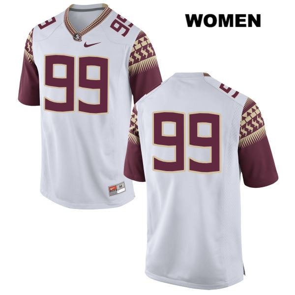 Women's NCAA Nike Florida State Seminoles #99 Brian Burns College No Name White Stitched Authentic Football Jersey DPI3669GV